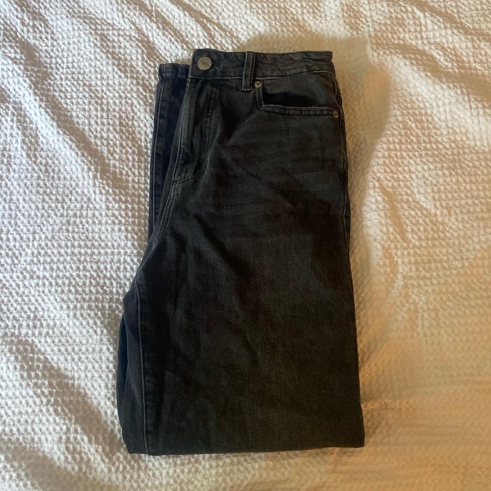 Garage black wide leg jean